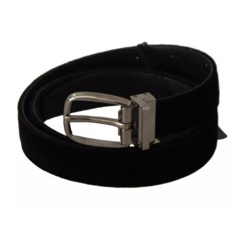 Luxe Velvet Metalen Gesp Riem Dolce & Gabbana , Black , Heren