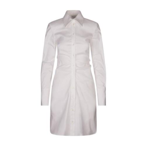 Witte Mini Overhemdjurk met Italiaanse Kraag Alexander McQueen , White...