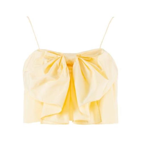 Cropped Top met Strik Detail Nenette , Yellow , Dames