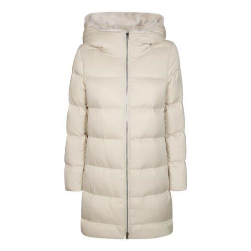 Ecofur Kraag Puffer Jas Herno , White , Dames