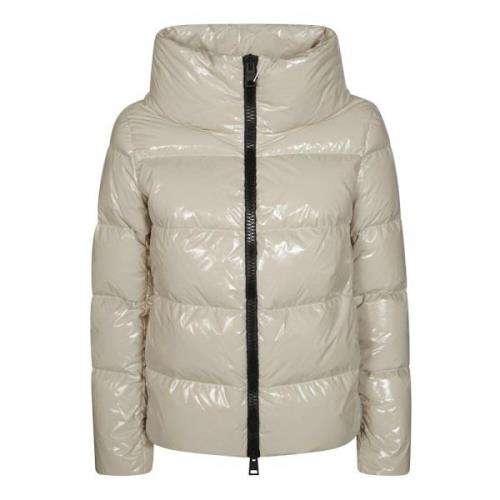 Glanzende Gewatteerde Jas Herno , Beige , Dames