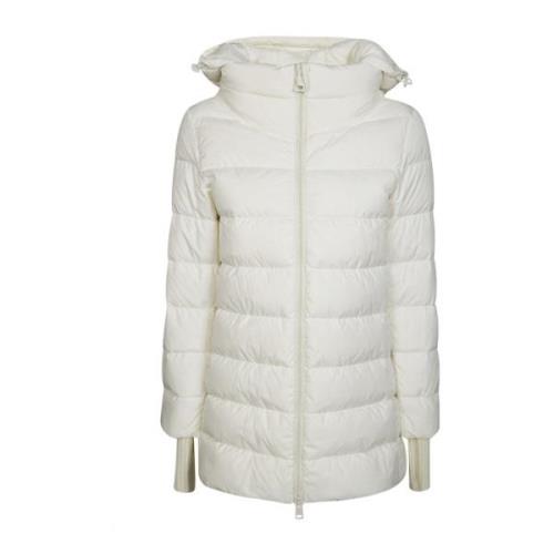 Capuchon Zip-Up Puffer Jas Herno , White , Dames