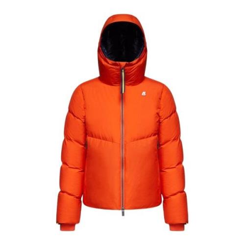 Oranje Blauwe Thermo Gewatteerde Jas K-Way , Orange , Heren