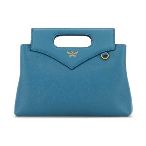 Soft Diamond Turquoise Leren Handtas MCM , Blue , Dames