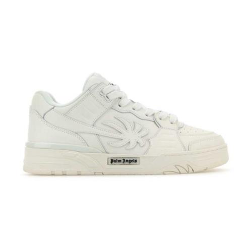 Witte Leren Sneakers Venice Stijl Palm Angels , White , Heren