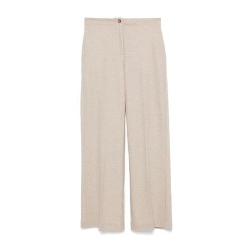 Gebreide Wollen Broek Grijs Seventy , Beige , Dames