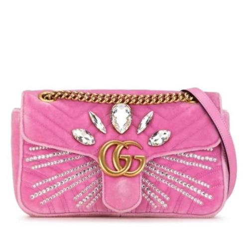 Pre-owned Velvet crossbody-bags Gucci Vintage , Pink , Dames