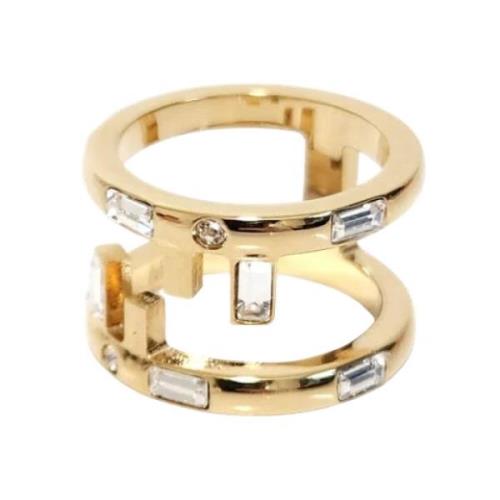 Pre-owned Metal rings Fendi Vintage , Yellow , Dames