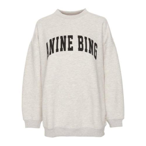 Vintage Oversized Sweatshirt met Ronde Hals Anine Bing , Gray , Dames