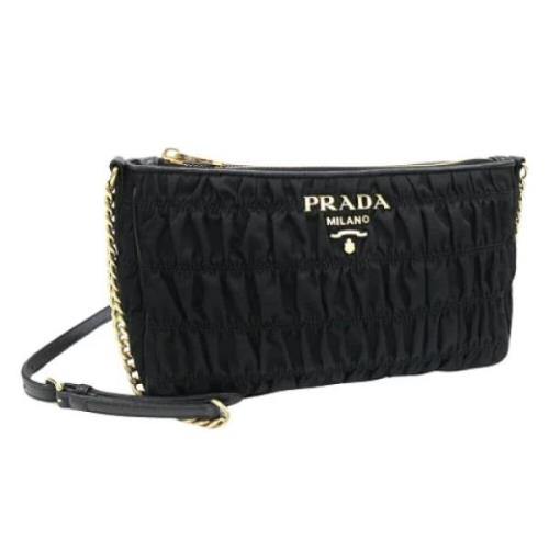 Pre-owned Leather shoulder-bags Prada Vintage , Black , Dames