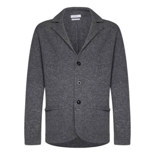 Grijze Gebreide Blazer-Stijl Vest Aw24 Boglioli , Gray , Heren