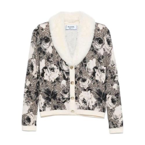 Leopard Rose Print Sweater Blugirl , Multicolor , Dames