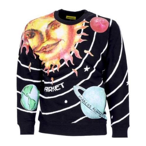 Zonnestelsel Crewneck Sweatshirt Zwart Market , Multicolor , Heren