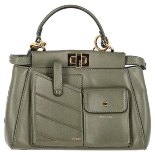 Pre-owned Leather handbags Fendi Vintage , Green , Dames