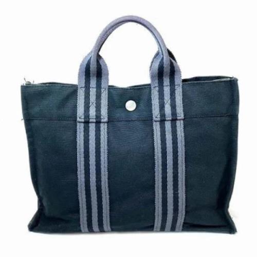 Pre-owned Canvas handbags Hermès Vintage , Black , Dames