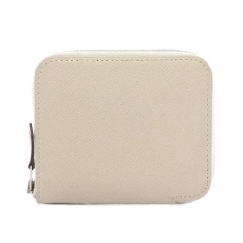 Pre-owned Leather wallets Hermès Vintage , White , Dames