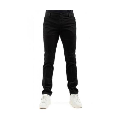 Heren Casual Broek Dondup , Black , Heren