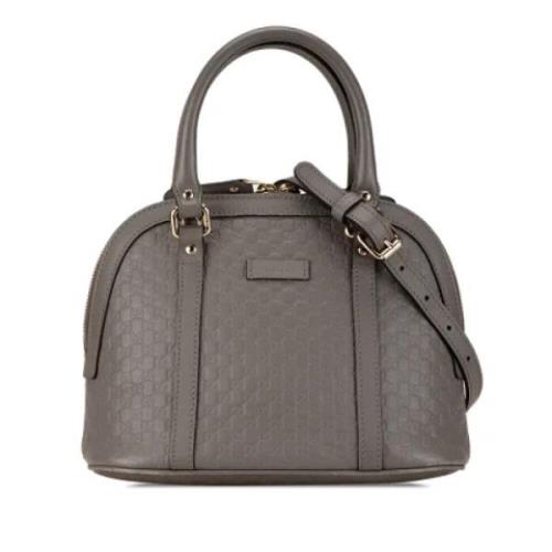 Pre-owned Leather gucci-bags Gucci Vintage , Gray , Dames