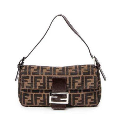 Pre-owned Canvas shoulder-bags Fendi Vintage , Brown , Dames