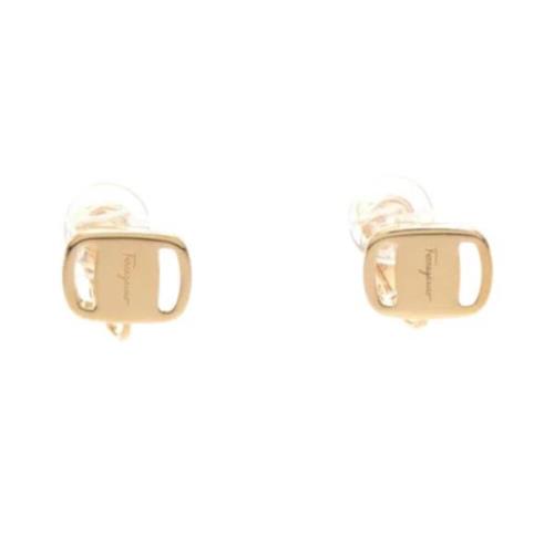 Pre-owned Yellow Gold earrings Salvatore Ferragamo Pre-owned , Yellow ...