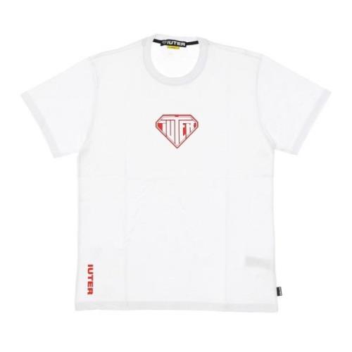 Wit Logo Tee Korte Mouw T-Shirt Iuter , White , Heren