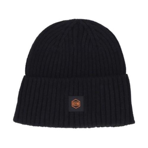 Logo Label Beanie Muts Zwart/Oranje Dolly Noire , Black , Heren