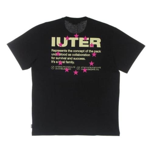 Zwarte Korte Mouw Crew Neck Tee Iuter , Black , Heren