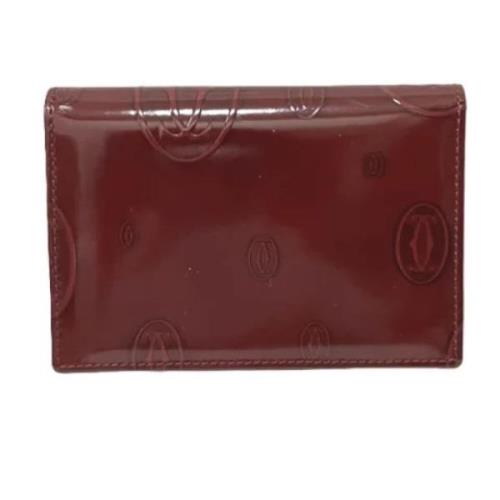 Pre-owned Leather wallets Cartier Vintage , Red , Dames