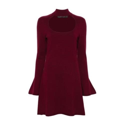 Bordeaux Gebreide Cut-Out Jurk Federica Tosi , Brown , Dames