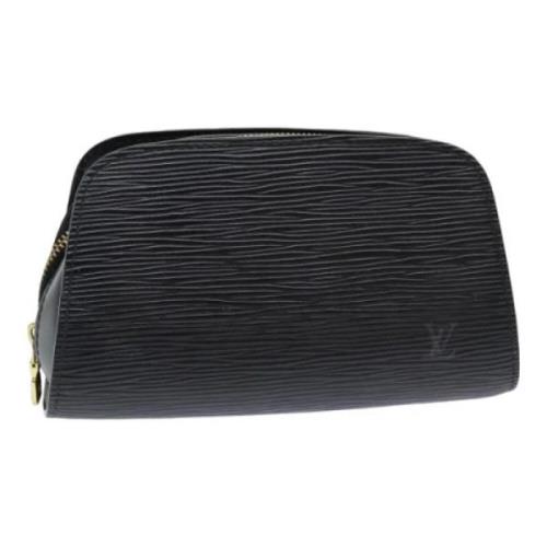 Pre-owned Leather pouches Louis Vuitton Vintage , Black , Dames