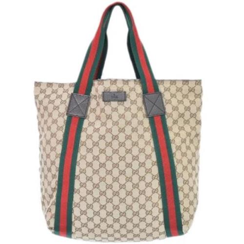 Pre-owned Canvas totes Gucci Vintage , Beige , Dames