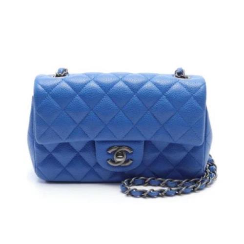 Pre-owned Leather chanel-bags Chanel Vintage , Blue , Dames