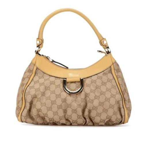 Pre-owned Canvas handbags Gucci Vintage , Beige , Dames