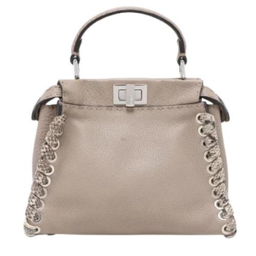 Pre-owned Leather handbags Fendi Vintage , Beige , Dames