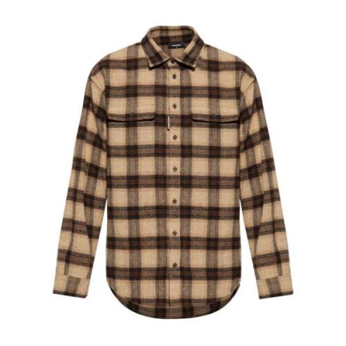 Stijlvolle Herenshirts Collectie Dsquared2 , Brown , Heren