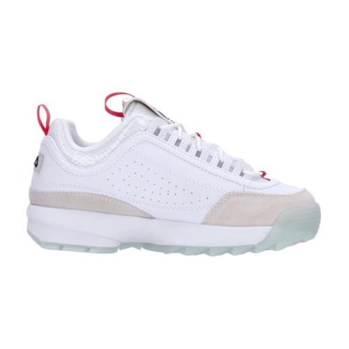 Wit/Zilver Lage Sneaker met Versteviging Fila , White , Heren