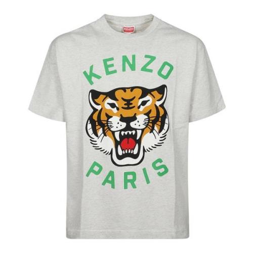 Tijgerprint Oversized T-shirt Kenzo , Gray , Heren