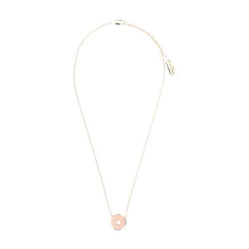 Medaillon Hanger Ketting met Kristalsteen Marc Jacobs , Beige , Dames