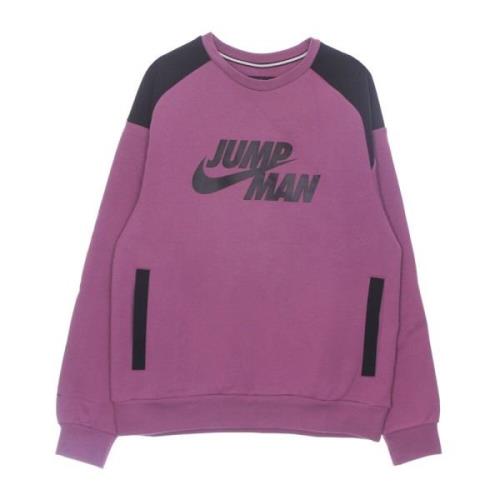 Fleece Crewneck Sweatshirt Bordeaux/Zwart Jordan , Purple , Heren