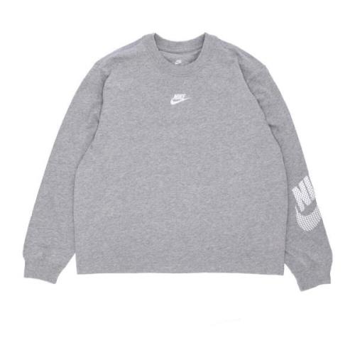 Lange Mouw Sportswear Top Donkergrijs Nike , Gray , Dames