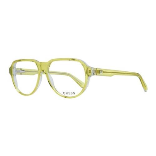 Gele Aviator Style Zonnebril met Demo Lenzen Guess , Yellow , Heren