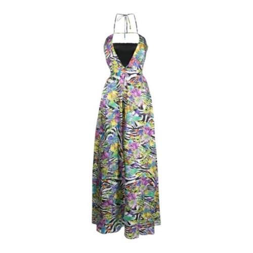 Bloemenprint Lange Jurk Just Cavalli , Multicolor , Dames