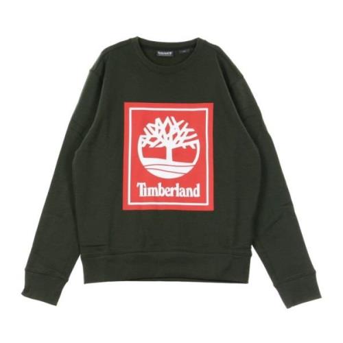 Stack Logo Crew Neck Sweatshirt in Peat Green Timberland , Green , Her...