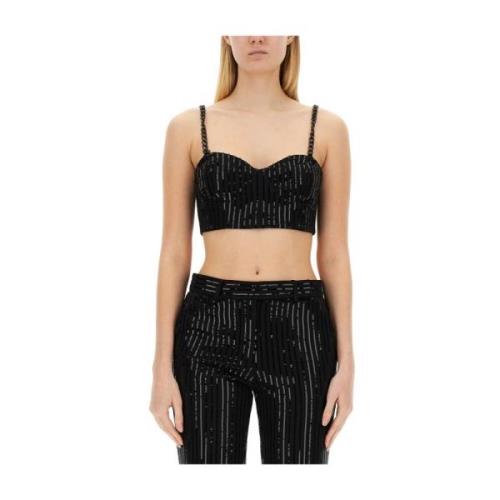 Stijlvolle Crepe Bustier Top Michael Kors , Black , Dames