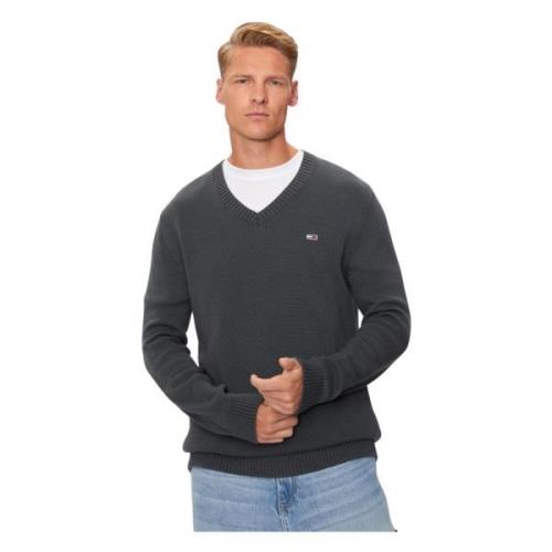 Grijze V-hals Sweater Tommy Hilfiger , Gray , Heren