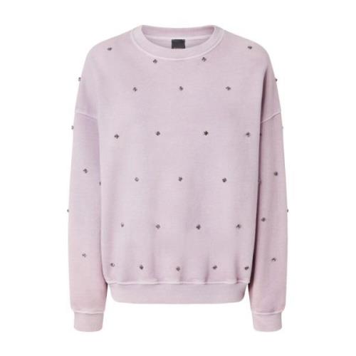 Lila Crew Neck Sweater Appliqué Pinko , Purple , Dames