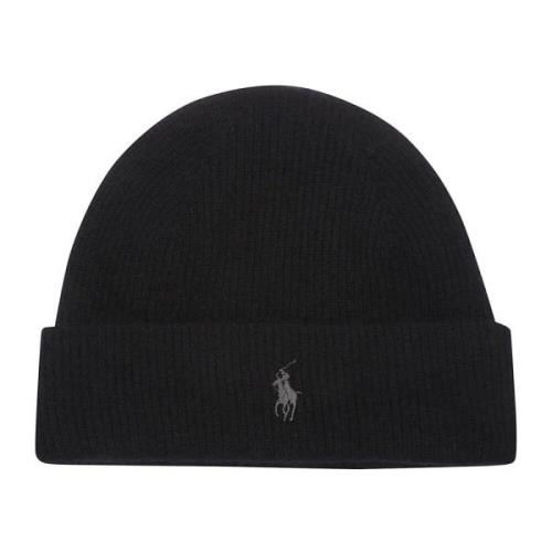 Warme Gebreide Beanie Muts Ralph Lauren , Black , Heren