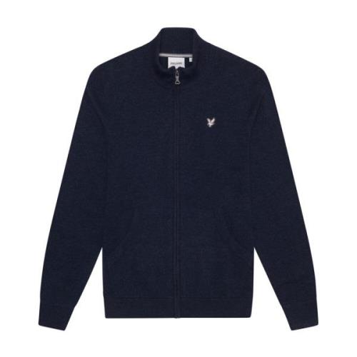 Cashmere Blend Zip Through Jumper Lyle & Scott , Blue , Heren