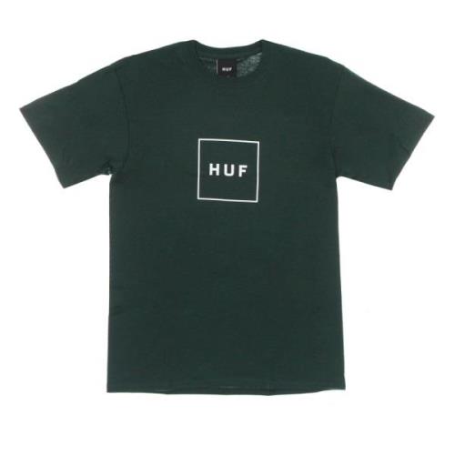 Donkergroen Box Logo T-shirt HUF , Green , Heren