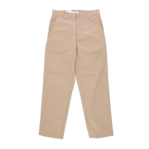 Leren Gewassen Dames Lange Broek Carhartt Wip , Beige , Heren